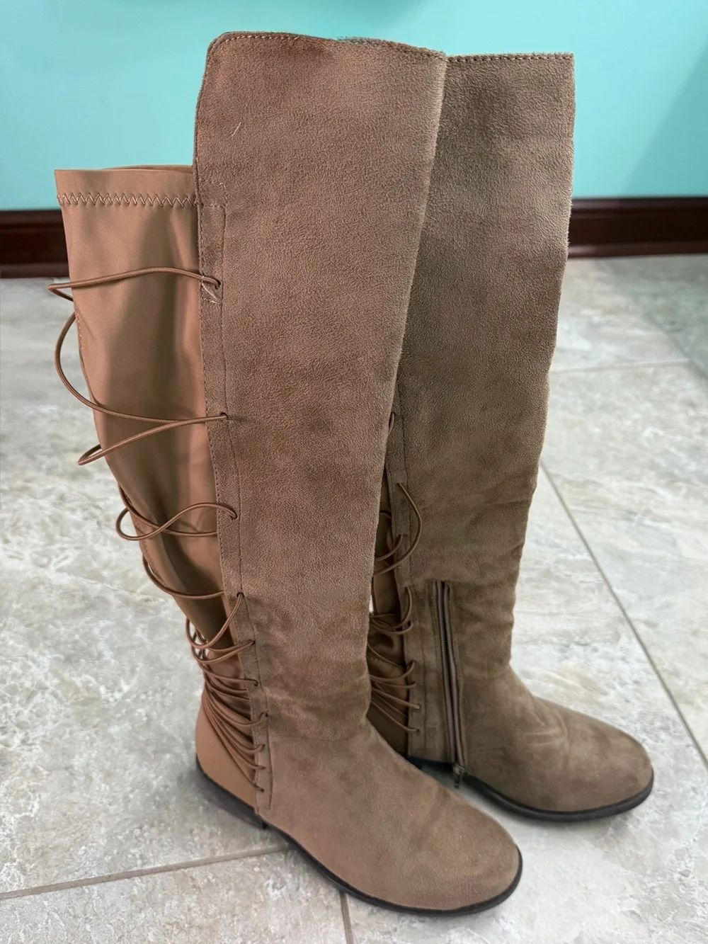 Tan Suede Over-the-Knee Women’s Boots
